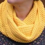 Sunshine Yellow Cowl Snood, Crochet Neckwarmer..