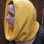 Sunshine Yellow Cowl Snood, Crochet Neckwarmer..