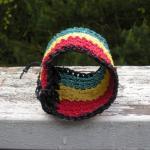 Crochet Extra Wide Hemp Bracelet In Traditional..
