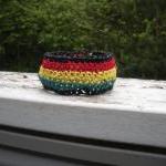 Crocheted Hemp Anklet - Bracelet With Tie Closure..