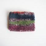 Crochet Veriegated Wallet/pouch With Flannel..