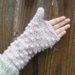 Powder Pink Convertible Mittens Fingerless Gloves,..