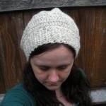 Chunky Crochet Slouch Hat In Oatmeal, Ready To..