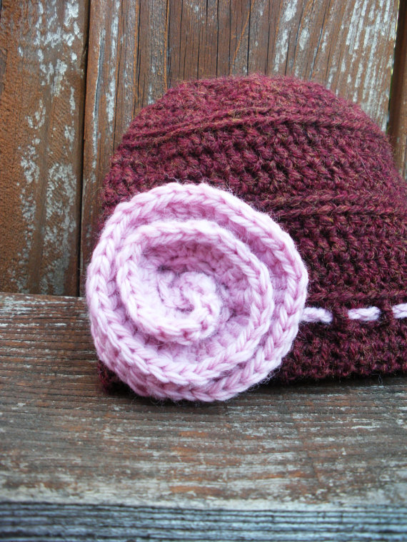 Newborn Crochet Hat And Booties Set, Infant Girls, Ready To Ship. on Luulla