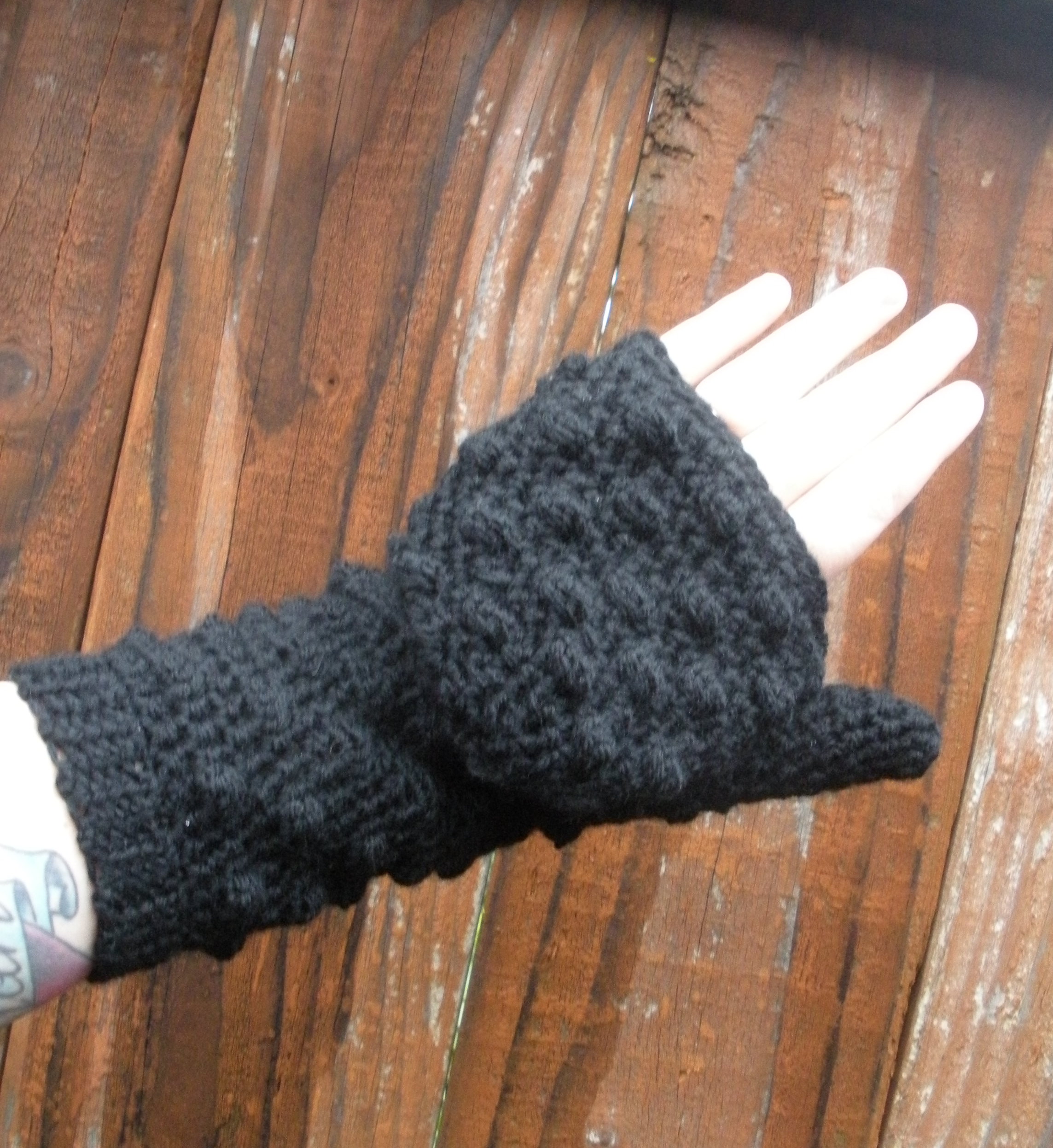 Black Convertible Mittens Fingerless Gloves, Crochet Gloves, Ready To ...